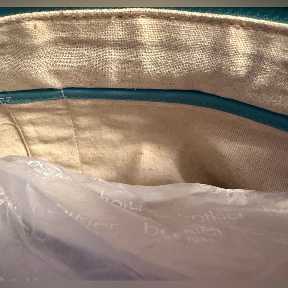 Botkier NWT Beautiful Aqua Teal 2 Shoulder Handle Leather Bag Purse (P100) - Picture 9 of 10